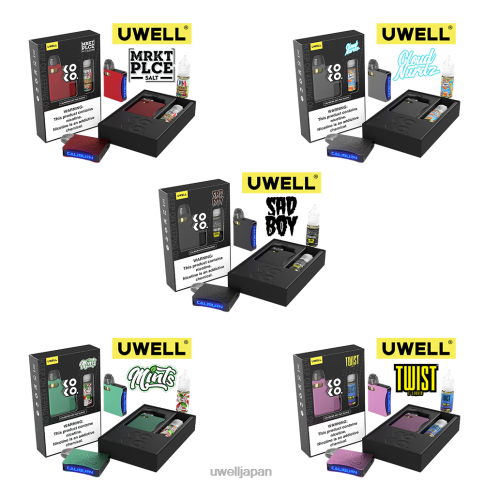 UWELL CALIBURN AK3 キット + a3s 08ohm ポッド (x2) + パパの蒸気 10ml 塩 50mg | UWELL Vape Price crl赤/flvふじ梨 マンゴーベリー J0X2T245